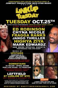LINK UP TUESDAY- 10/25 @ LEFTFIELD