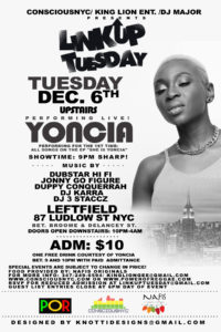 Link Up Tuesday YONCIA LIVE! (Upstairs) 12/6 @ Leftfield