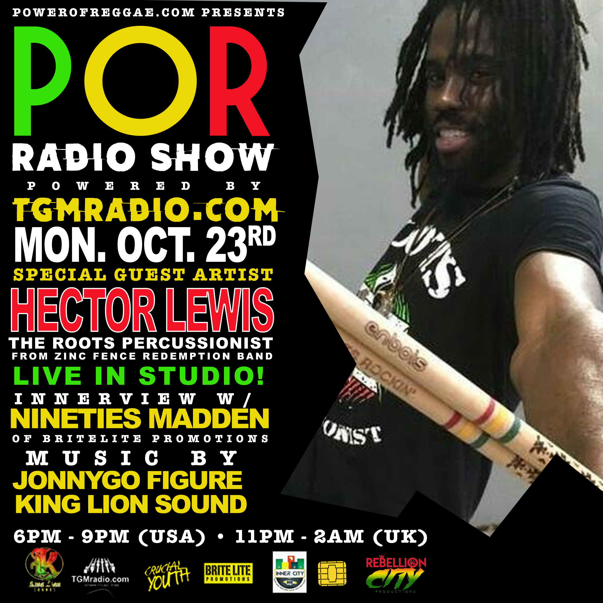 ROOTS PERCUSSIONIST INNERVIEW ON POWER OF REGGAE RADIO SHOW
