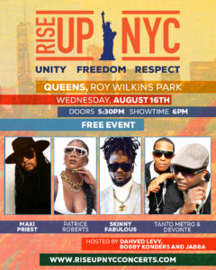 Rise Up NYC Concerts - Maxi Priest, Tanto Metro & Devonte @ Roy Wilkins Park