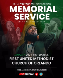 Peter Morgan Memorial Service @ First United Methodist Church of Orlando